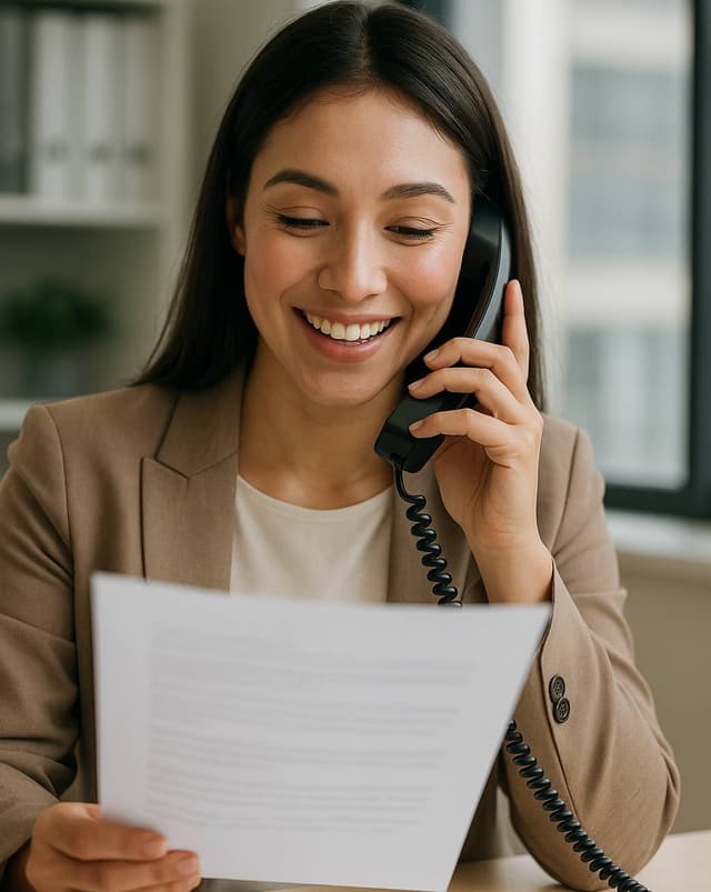 Insurance agent mastering scripts on a call